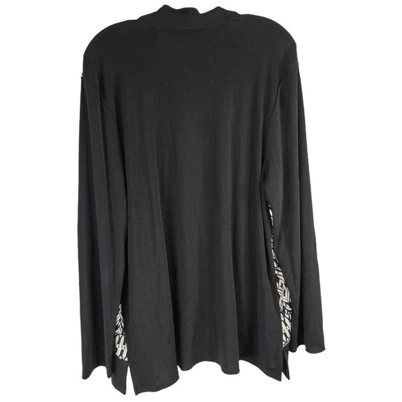 Easywear By Chicos Slinky Knit Cardigan Jacket Size 3 US XL Chevron LS Black - Picture 3 of 10